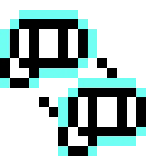 Pixelated blue and white speech bubbles