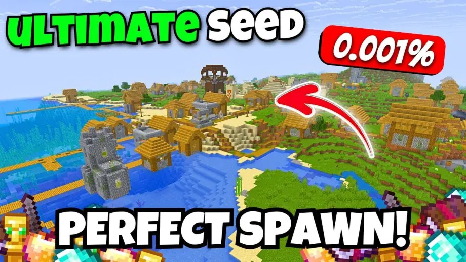 Thumbnail: New Perfect Spawn Seed For Minecraft (1.21.10, 1.21.1) – Bedrock Edition