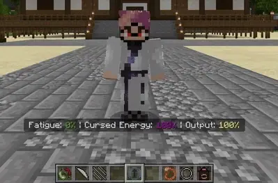 Character with status bars and addon items