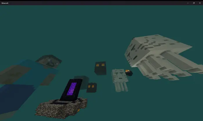 Giant mobs and portal in floating island map