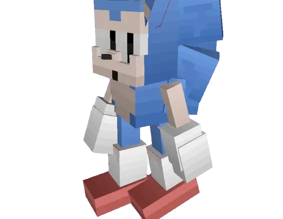 Blocky Sonic character model with blue spikes