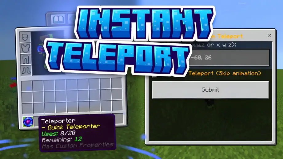 Thumbnail: instant teleport add-on 1.21.120