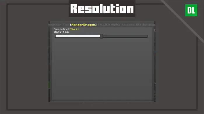 Slider menu for adjusting fog darkness.