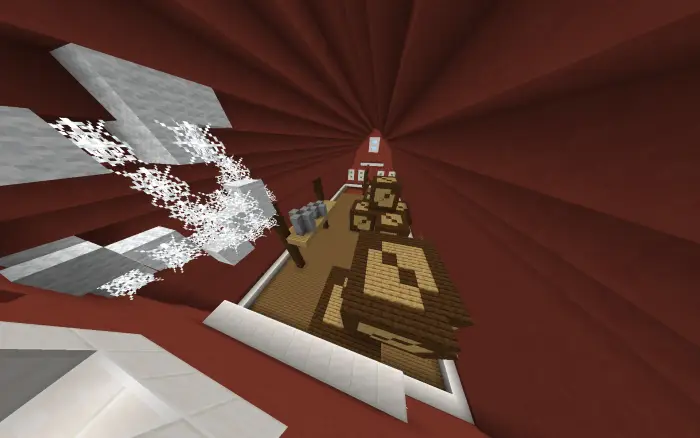 Barn interior with hay bales and cobwebs