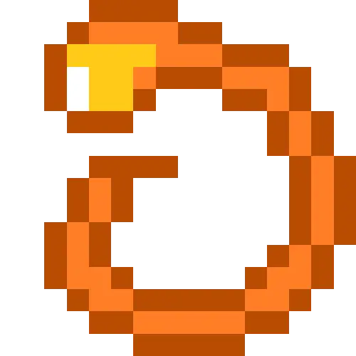 Pixel art of an orange ring with a gem