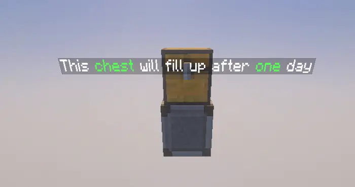 Single chest with refill message above