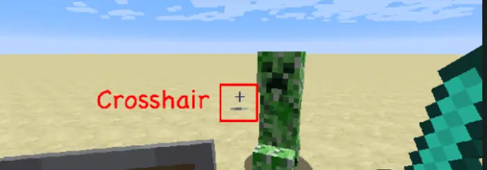 Player aiming sword at a green creature