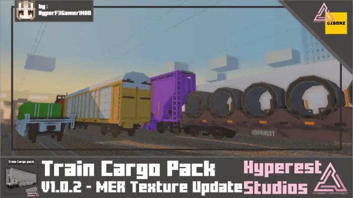 Colorful cargo train cars on railway tracks