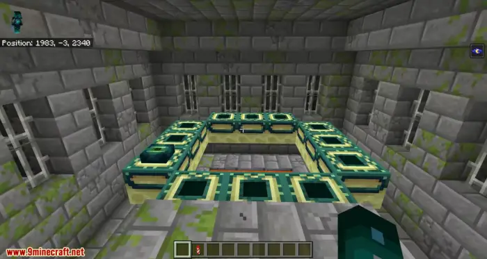 End portal room in a mossy stone stronghold