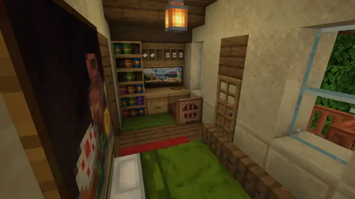 Small, cozy bedroom with rustic decor.