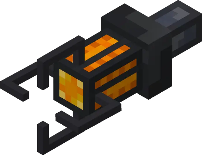 Voxel-style 3D gravity gun with glowing core