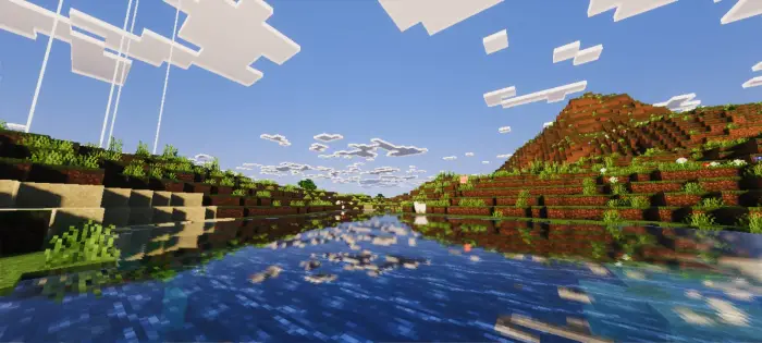 Vivid landscape with bright water reflection