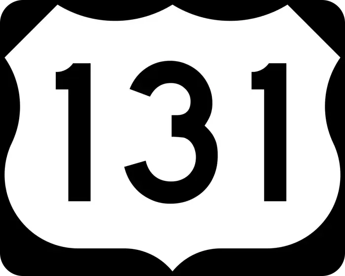 Highway route 131 road sign icon