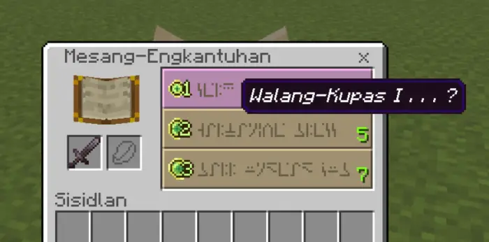 Enchanting menu with Filipino text