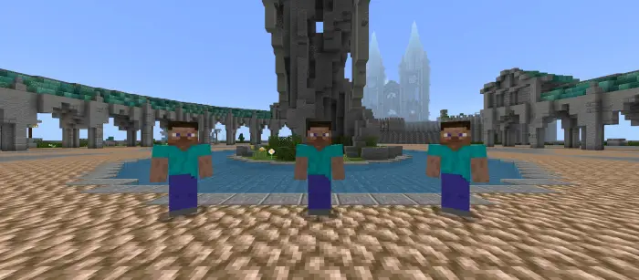 Three NPCs with player character models