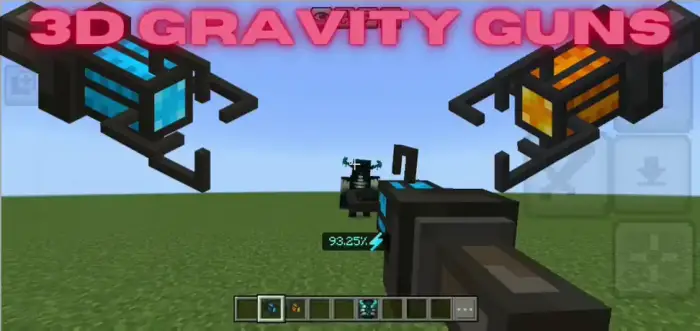 Player aiming 3D gravity gun at a mob