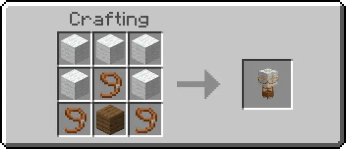 Wooden plane crafting recipe grid