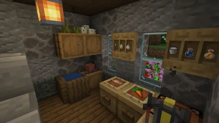 Cozy elven kitchen with rustic decor