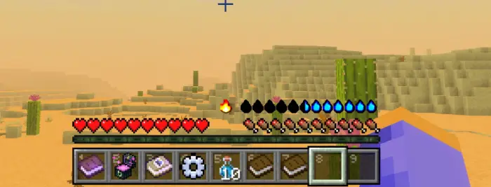 Game desert survival HUD with thirst meter