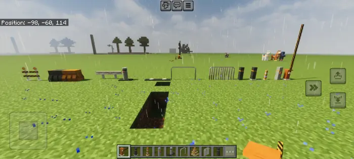 Construction tools and barriers on grass