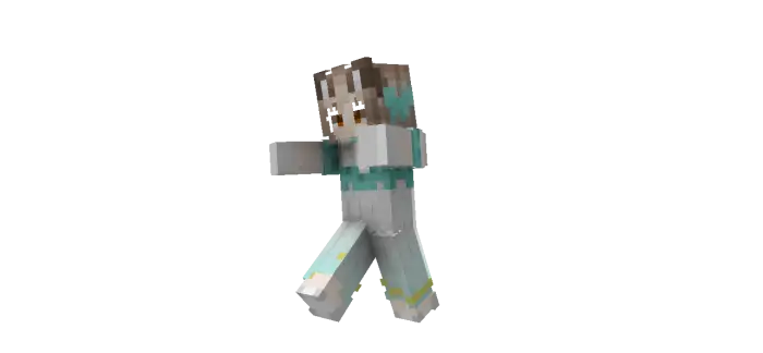 Pixelated player character mid-animation