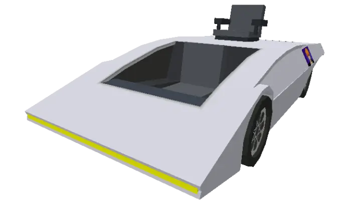 Blocky white car add-on with simple design