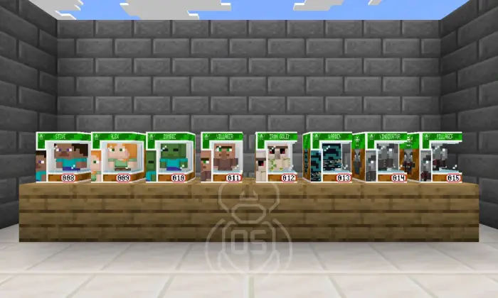 Boxed collectible figures displayed on a table