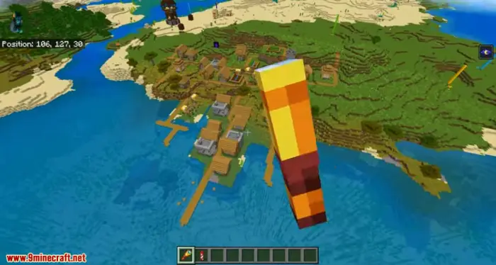 Village and structures near water spawn point