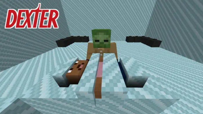 Zombie mannequin with blood slides display