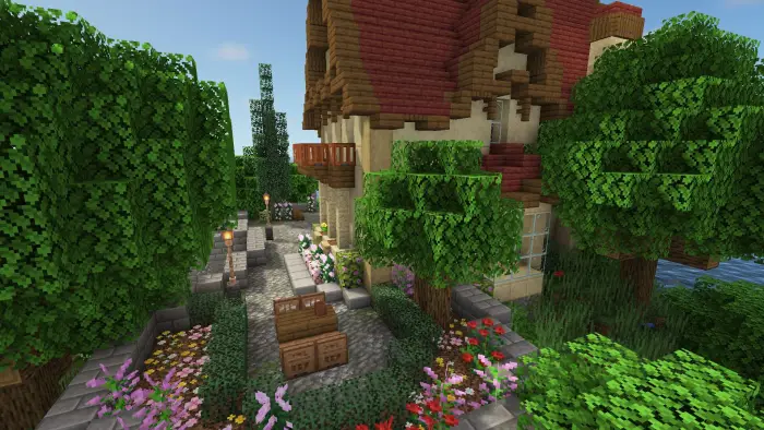 Cosy rustic house surrounded by lush garden