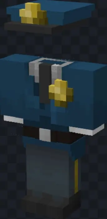 Blocky police uniform with matching hat