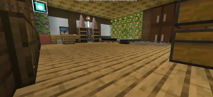 Spacious medieval mansion interior with decor