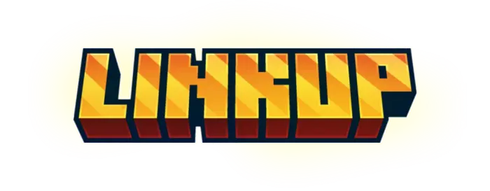 Bold yellow LinkUp logo with blocky text