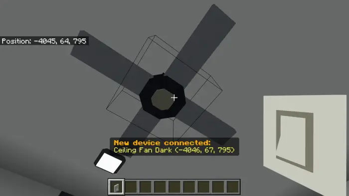 Ceiling fan device connected in mod interface