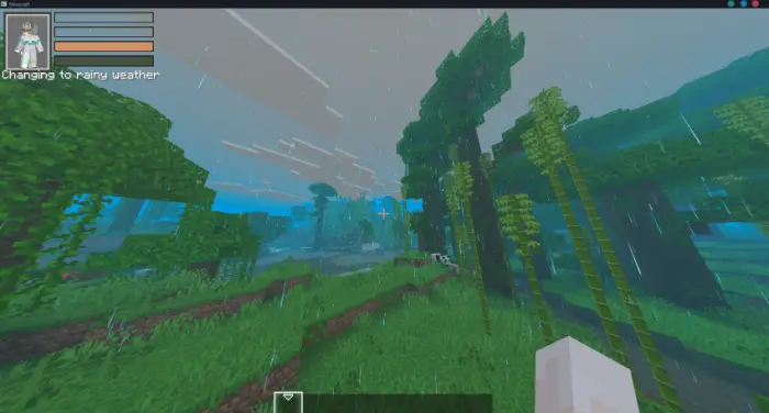 Rainy jungle scene with enhanced fog effects