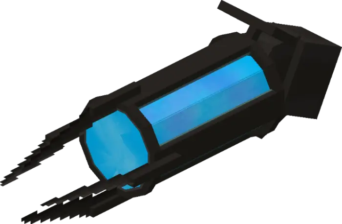 Futuristic 3D gravity gun with blue core
