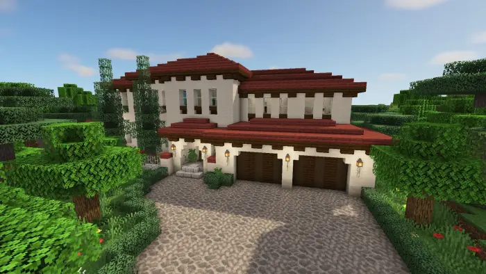 Spanish-style villa with red tile roof