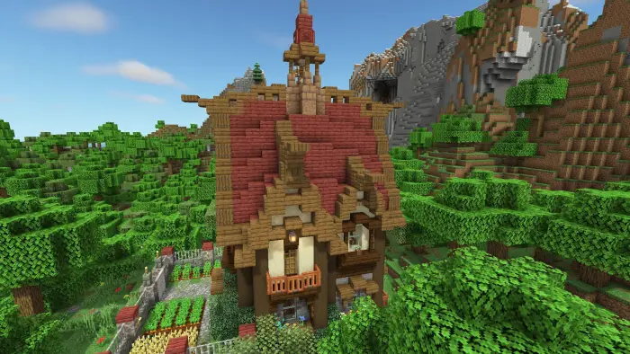 Wood Elven fantasy house in lush forest