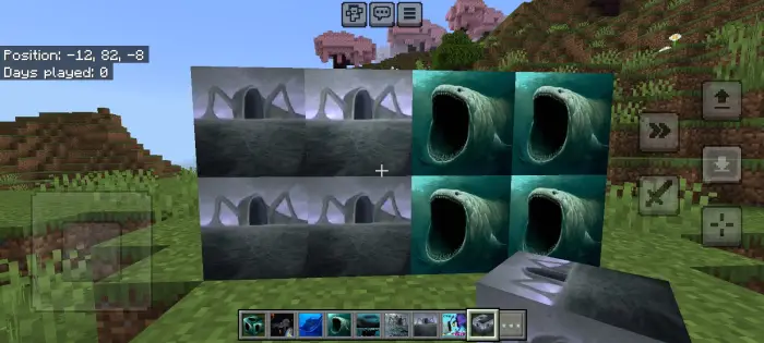 Sea monster textures displayed on blocks