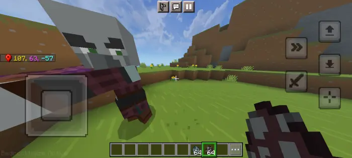 Villager mob with expressive face in-game