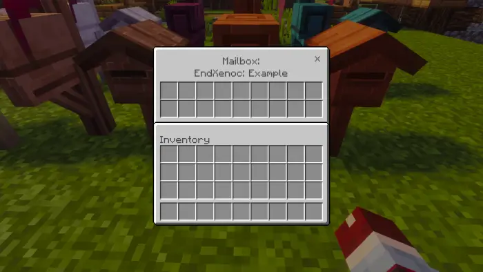 ALT Mailbox inventory screen with wooden boxes