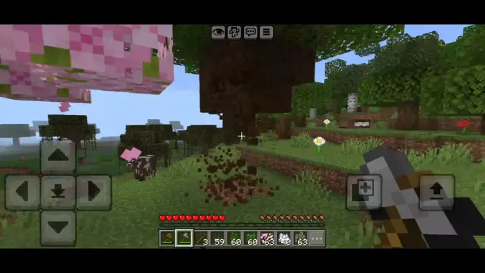 Tree logs breaking all at once with an axe