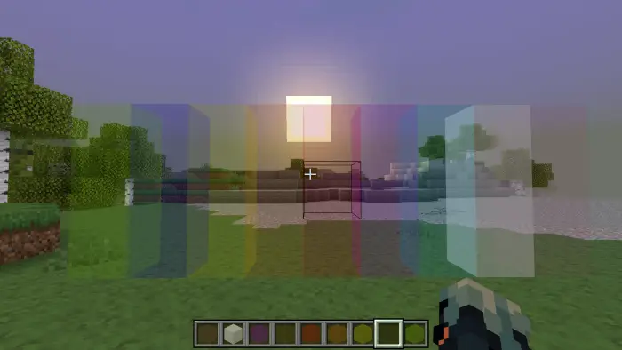 Borderless transparent colored glass blocks