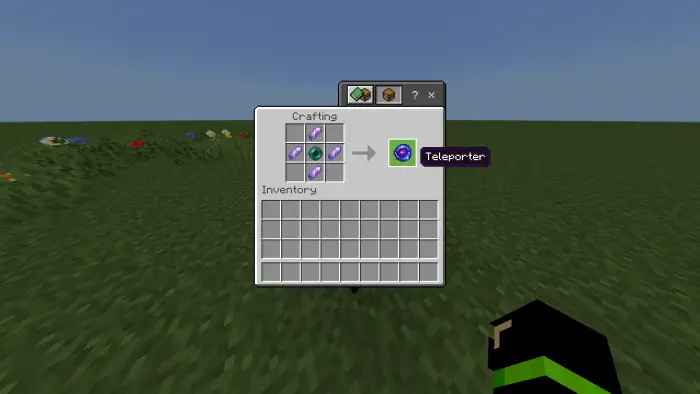 Crafting recipe for a magical teleporter stick