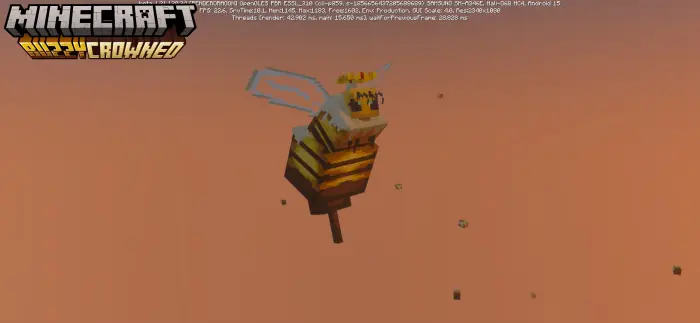 Giant rideable bee with a crown flying