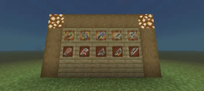 Cottagecore-style copper tool textures display