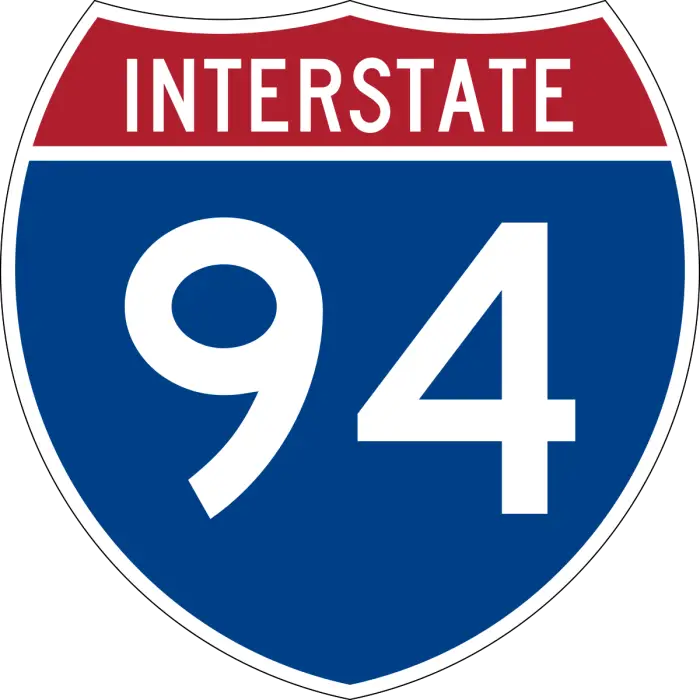 Interstate 94 highway sign icon.