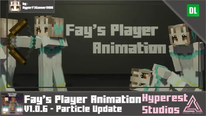 Animated character poses with update text