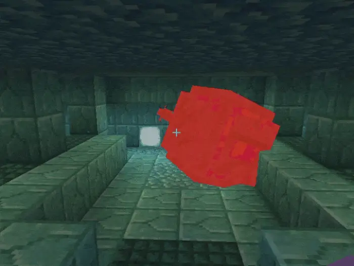 Giant red enchanted apple in dungeon.