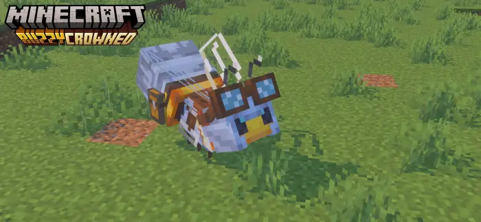 Rideable bee with goggles on grass